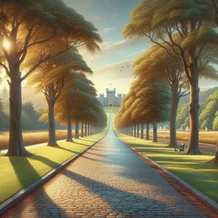 Imaginary History Painting of the Long Walk Windsor Castle 1
