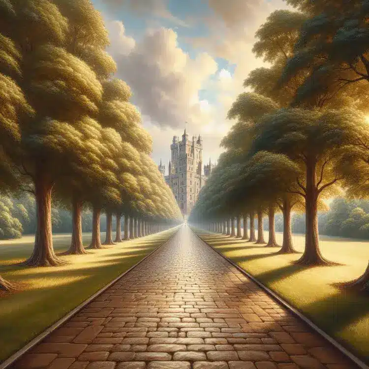 Imaginary History Painting of the Long Walk Windsor Castle 2