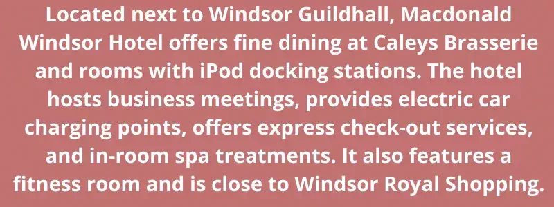 Macdonald Windsor Hotel Details