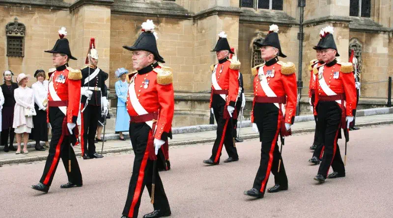 The Military Knights of Windsor in the Garter Procession