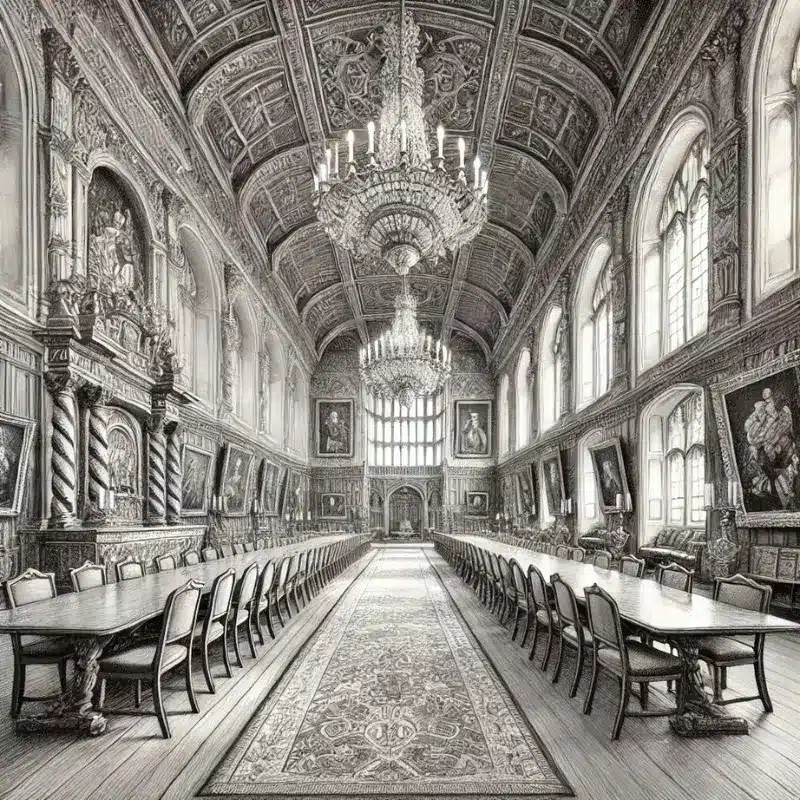 Inside Windsor Castle Pencil Sketch