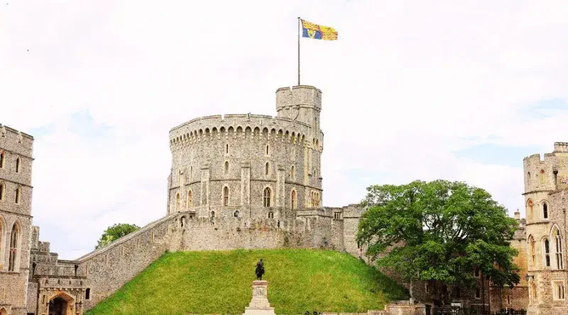 The Royal Standard on the Top of Windsor Castle Round Tower