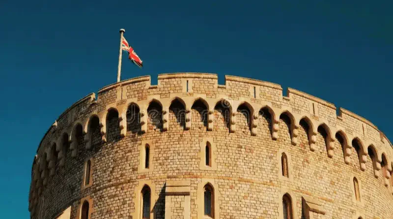 The Union Jack on the Top of Windsor Castle Round Tower